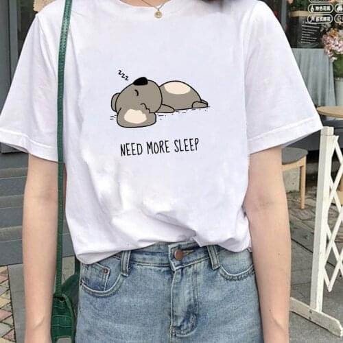 Koala Printed T-shirt Women Summer Short Sleeve T shirt Funny Tshirt Casual O Neck T-shirt Lady Tee Top