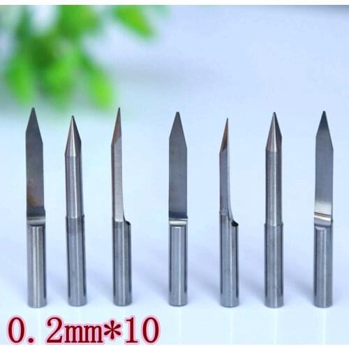 HANGXIN 10 pcs/Lot 3.175mm 0.2mm V Shape round Bottom Carbide PCB Engraving Bits CNC Router Tool 10 degree milling cutter
