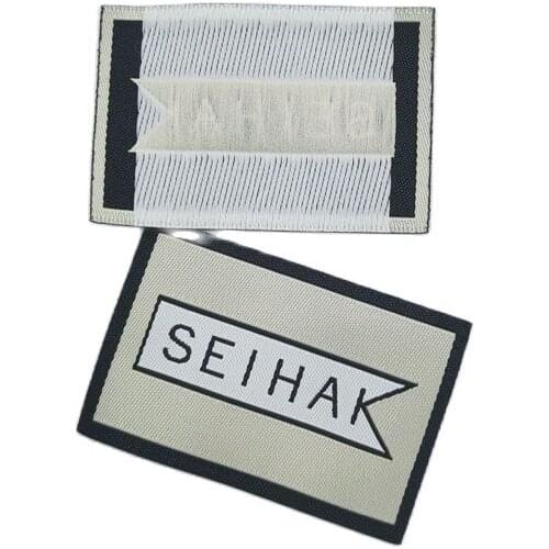 Customized Garment Labels For Shiny Gold Logo Fabric Embroidered Tags Custom Sewing Woven Label For Handmade Clothes Main Tag