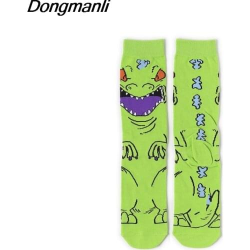 K1307 1 Pair Dinosaurs Personalise Men Cotton Socks Famous Cartoon Socks Unisex Funny Novelty Socks