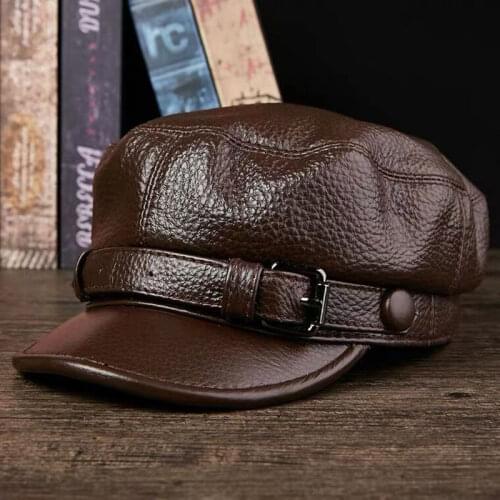 Mengyumian Hot seller 2018 men thick Genuine leather bomber hat winter earflap Russian hats Ushanka trapper Windproof warm woman