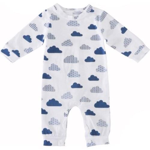 Cute Newborn Infant Baby Boy Girl Clothes Long Sleeve Cotton Cloud Bebes Romper One Pieces Jumpsuit