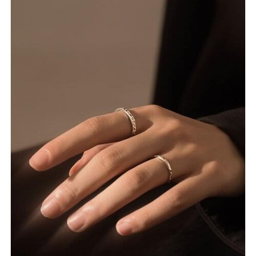 ModaOne Simple Delicate Vintage Bump Finger Thai Silver Color Ring For Women Girls Korean Fashion Trendy Jewelry Gifts