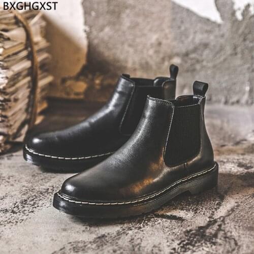 Motorcycle Boots Man Leather Casual Shoes Men Chelsea Boots Men Luxury Designer Boots for Men Male Winter Shoes for Man 2021