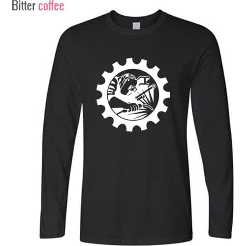Autumn Hot Sale Mens Casual T Shirts Industrial Welding Printed Brand Clothing O-neck Long Sleeve Mans Clothes Plus Size