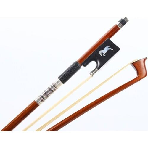 One Violin Bow 4/4 brazilwood Natural HorseTail Ebony frog Balanced straight Violin parts accessories