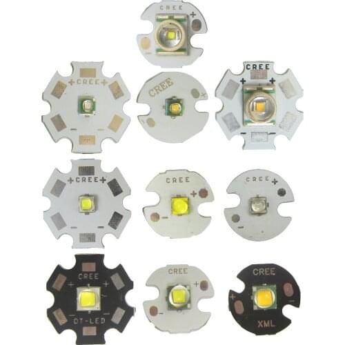 Original CREE 10W XML XM-L T6 / L2 / XPE R3 3W / XRE Q5 3W / XTE R5 5W / XPG2 R5 5W / Warm Cool White Red Green Blue 20mm /16mm