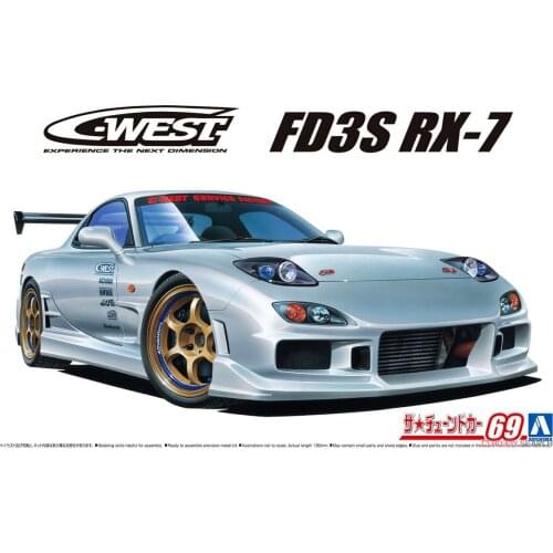 AOSHIMA Plastic Assembly Car Model 1/24 Scale Mazda C-WEST FD3S RX-7 Adult Collection DIY Assembly Kit 06302