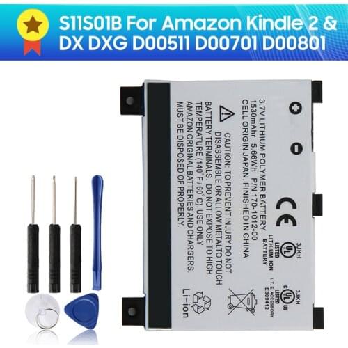 Genuine Replacement Battery S11S01B for Amazon Kindle 2 & Kindle DX DXG D00511 D00701 D00801 1530mAh