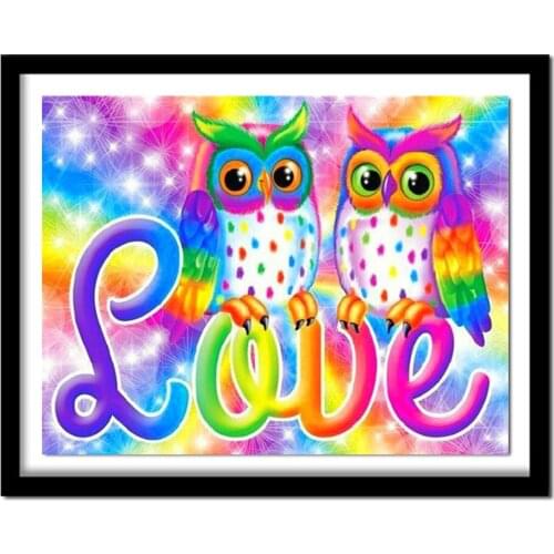 Full Square/Round Drill 5D DIY Diamond Painting "Love owl" Embroidery Cross Stitch Home Decor Gift A06463