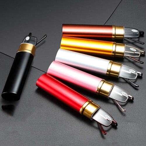 Portable Reading Glasses With Tube Case Men Women Ultralight Mini Presbyopic Glasses +150 +200 +250
