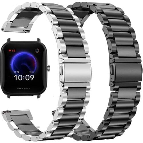 Stainless Steel Strap For Xiaomi Huami Amazfit Bip U/U Pro S Lite Smart Watch Band 20MM Wristband For Amazfit POP/POP Pro Correa