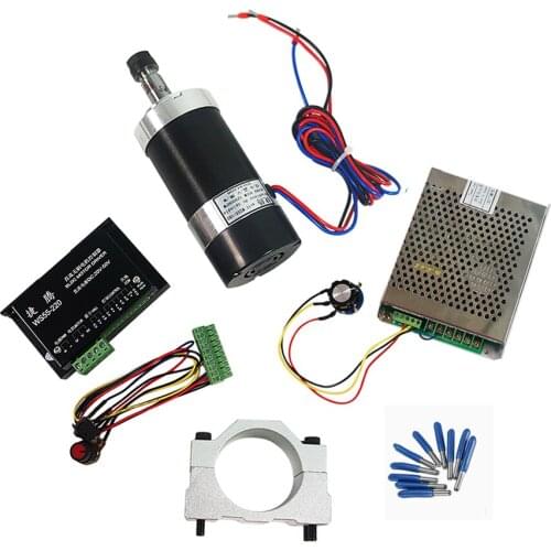 DC CNC Spindle Brushless 400W Air Cooled Spindle Motor Switching Power Supply Motor Driver 55MM Clamp ER11 CNC tools