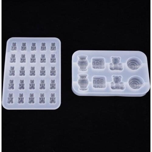 Crystal Epoxy Resin Mold Bear Candy Pendant DIY Crafts Casting Silicone Mould