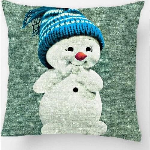 Cute Snowman Pillow Pastel Mint Throw Pillow Case Decorative Cushion Cover Pillowcase Customize Gift By LVSURE For Sofa Seat
