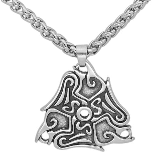Nordic Viking odin raven stainless steel amulet pendant necklace