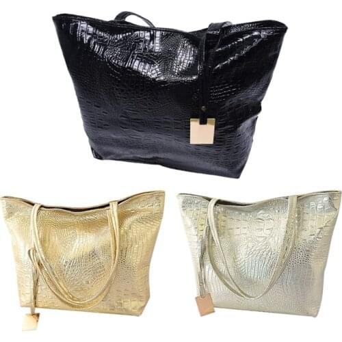 Shoulder Bags Hot Casual Crocodile Women Big Tote Bag Ladies Handbags Bags For Women Gold