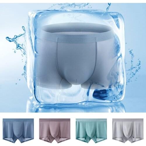 Brief For Men Flat Pants Comfortable MenS Breathable Underwear Solid Underpants Summer Male Ultra-Thin One Piece Seamless Short