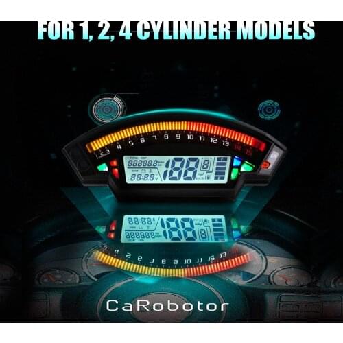 Motorcycle Universal LCD Digital Speedometer 14000RPM 6 Gear 199km/h Backlight Motorcycle Odometer For1,2,4 Cylinders Meter