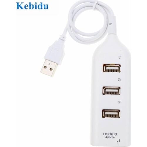 Kebidu Mini 4 Port USB 2.0 HUB with Cable Computer Peripheral High Speed Splitter Adapter 4 Ports for PC Laptop Computer