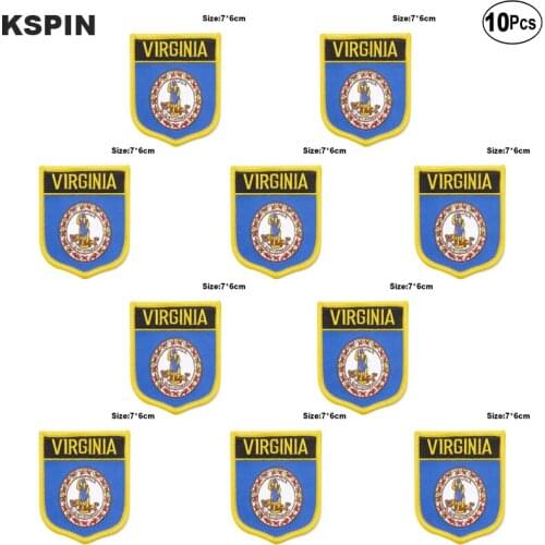 Virginia Flag Embroidery Patches Iron on Saw on Transfer patches Sewing Applications for Clothes in Home&Garden