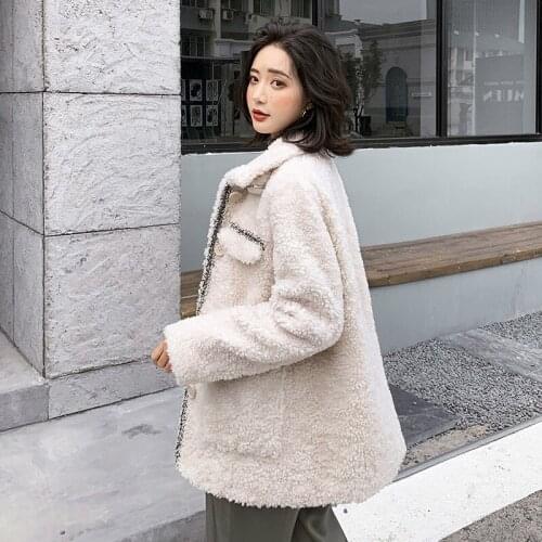 Winter Sheep Real Shearing Fur Coat Korean Wool Jacket for Women Clothes 2020 Abrigo Mujer B22F47254 YY242