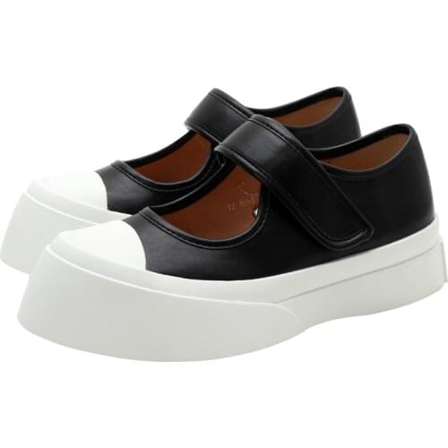 Autumn New Round Toe Canvas Shoes Women Platform Shoes Women Casual White Flat Shoes Ladies Mary Jane shoes Zapatos de mujer