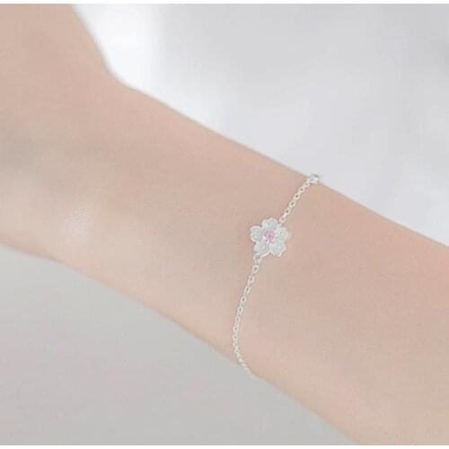 2021 New Women Bracelet Sakura Personality Cute creative Jewelry Pink and purple For Girl Size Adjustable Gift Hand Chain