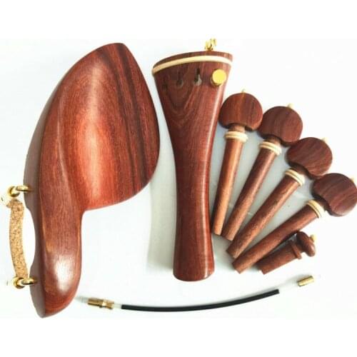 1set New Rosewood 4/4 violin accessories chinrest endpin tuner tail gut