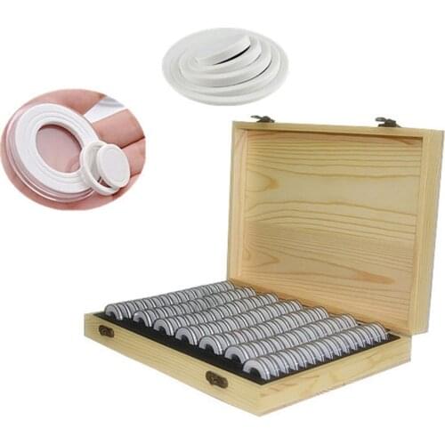 100 Grid Coin Capsules Protection Collection Storage Box Universal EVA Wear-resistant Wooden Box Coin Organizer Box