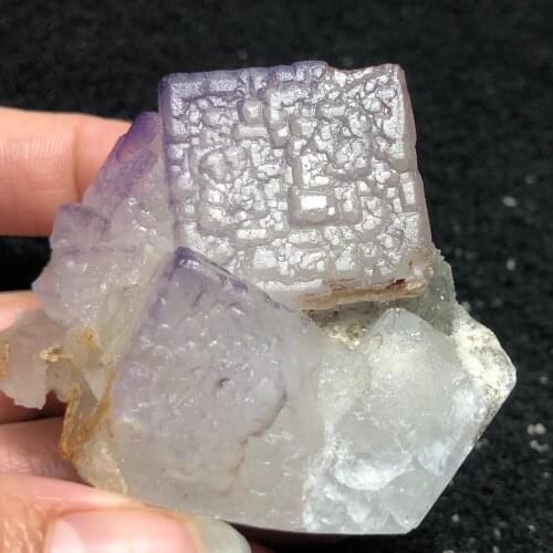 109gNatural purple edge fluorite mineral stone home decoration ring vein geology teaching collection ornaments