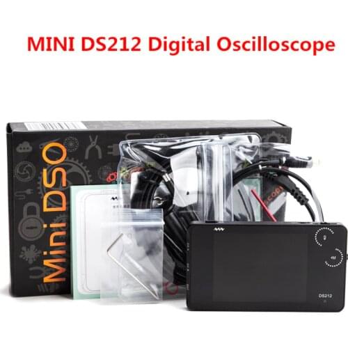 2 Channel 1MHz 8MB MINI Nano DSO212 DS212 Professional Portable Digital Oscilloscope Digital DSO 212 DS 212 + MCX Combined Probe