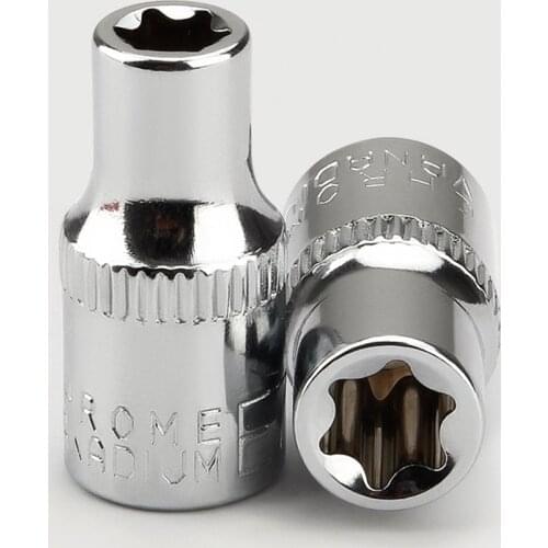 2pcs 1/4" Torx Star Socket E Type E4 E5 E6 E7 E8 Hand Repair Tools Square Hole