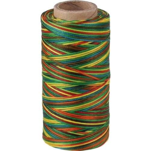 210D Flat Waxed Thread Multicolor Wax Polyester Leather Sewing String Braided
