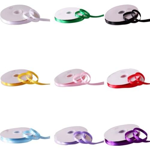 5Yards/Roll Silk Satin Ribbons Christmas Wedding Decoration Birthday Gift Box Wrapping DIY Crafts Roses Artificial Flower 10 mm