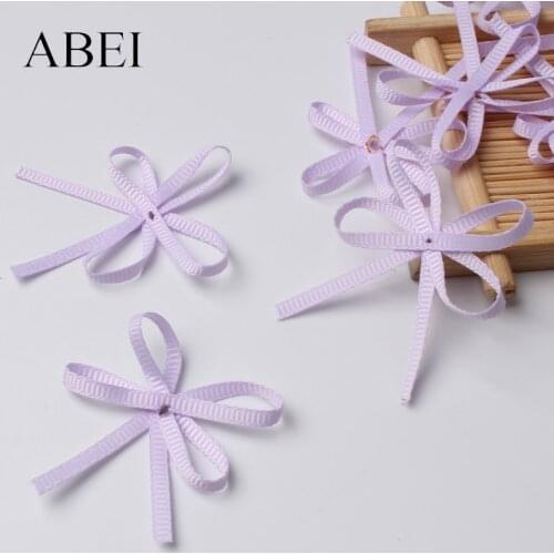 50pcs Light Purple Grosgrain Bow Ties For Jewelry DIY Wedding Party Box Paper Bags Gift Packing Ribbon Bows Sewing Accessories