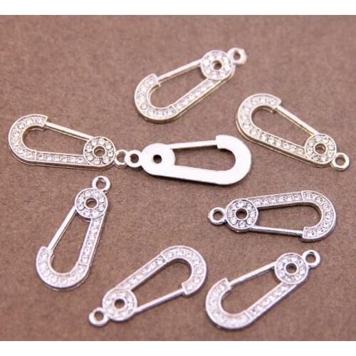 6pcs/pack Paperclip KC Gold Charm Pendant Beads for Necklace Pendant Connector DIY Jewelry Finding Charms Accessories