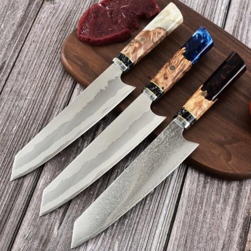 8 inch Damascus steel chefs knife with burning blade best kitchen knife butcher knife cooking sashimi knife chef knife