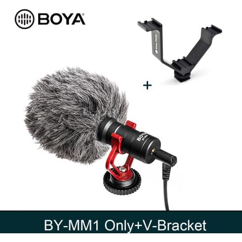 BOYA BY-MM1 cardioid Microphone for Smartphone DJI Osmo Nikon Canon DSLR Youtube Vlogging Recording 3.5MM audio cable