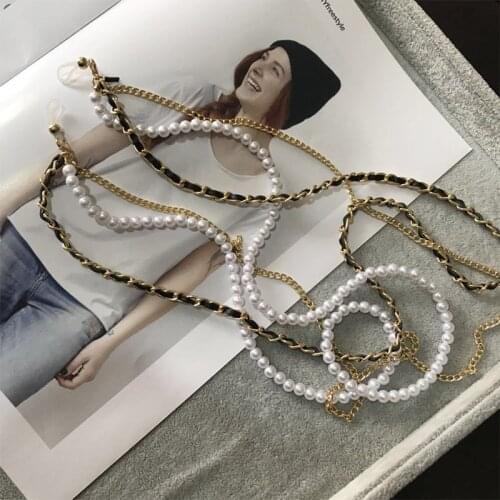 New Arrival Pearl Chain Sunglasses Strap Neck Lanyard Cord Holder Gold Chains For Points Reading Glasses Accessories