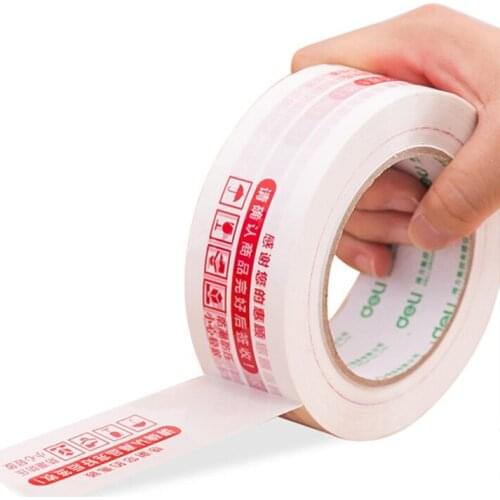 Deli White Warning Express Tape / Sealing Packing Wide Tapes 42mmx120m 5 Rolls