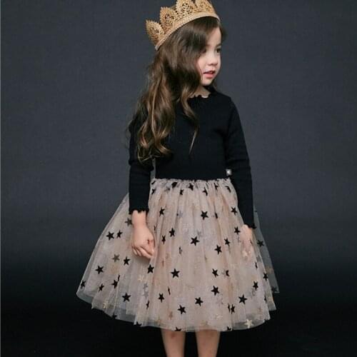 Baby Girl Princess Dresses European and American Style Children Dress Starts Long Sleeve Kids Birthday Dress Girls Fall Clothes