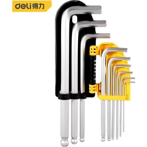 Deli Ball-End Double-End L Type Screwdriver Hex Wrench Set Allen Key Hexagon Spanner Key Set 1.5-10mm Hand Tool high quality