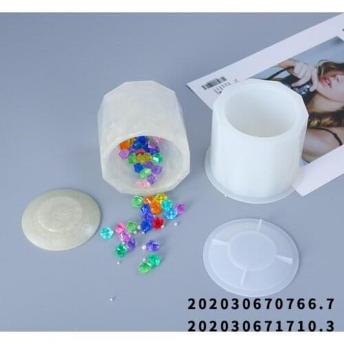 NOT AS LONG diy glue mold section cut cylindrical storage box silicone mold making mirror hand-made compact storage box resin