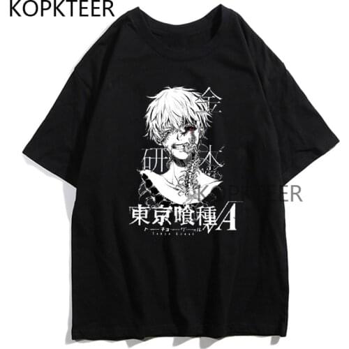 Japan Anime Tokyo Ghoul Kaneki Ken Print T-shirts Men Women Japanese Style Harajuku Casual Cartoon Streetwear Summer T-shirts