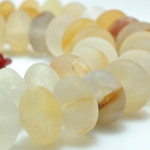 ICNWAY Natural Yellow Iron Crystal Gemstone Dull Polish Round Loose Beads DIY Bracelet Necklace Earrings Making Jewelry 15inch