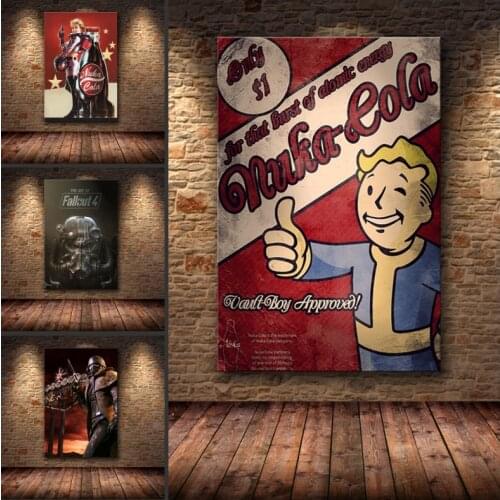 Fallout 3 4 Game Poster Wall Art Canvas Poster And Print Canvas Decorative Picture For Bedroom Drawing core Wall stickers