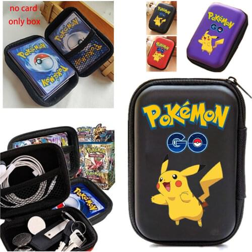 Pokemon Pikachu Game Cards 50 Capacity Cards Holder Album Hard Case Card Holder Book Holder Earphone Storage Box Christmas Gift