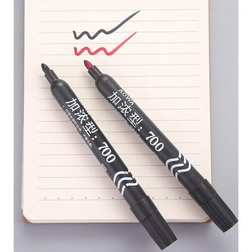 Classic Red/Black Oil Ink Write Smoothly Marker Pen Quick-Drying Permanent Logistics Office Marker Pens Kids Painting Stationery