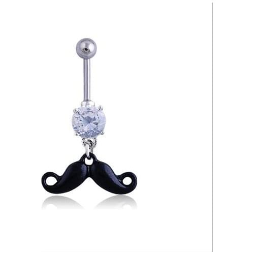 Lovely mustache Belly Button Rings alloy Surgical Steel Navel Piercing Rings Women Fashion Body Jewelry Christmas Gift